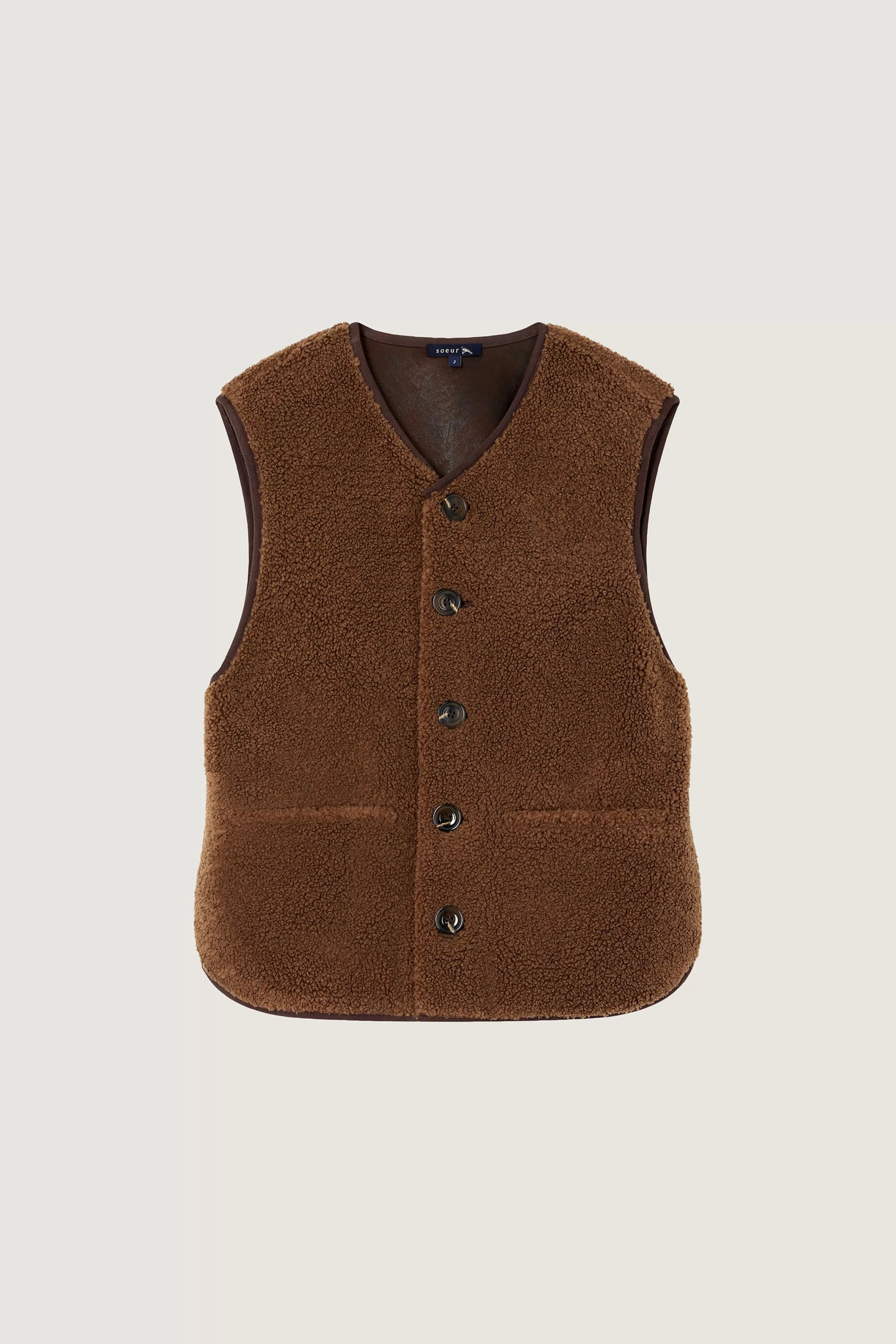 Cheap Soeur GILET SANS MANCHES FUSIL Marron