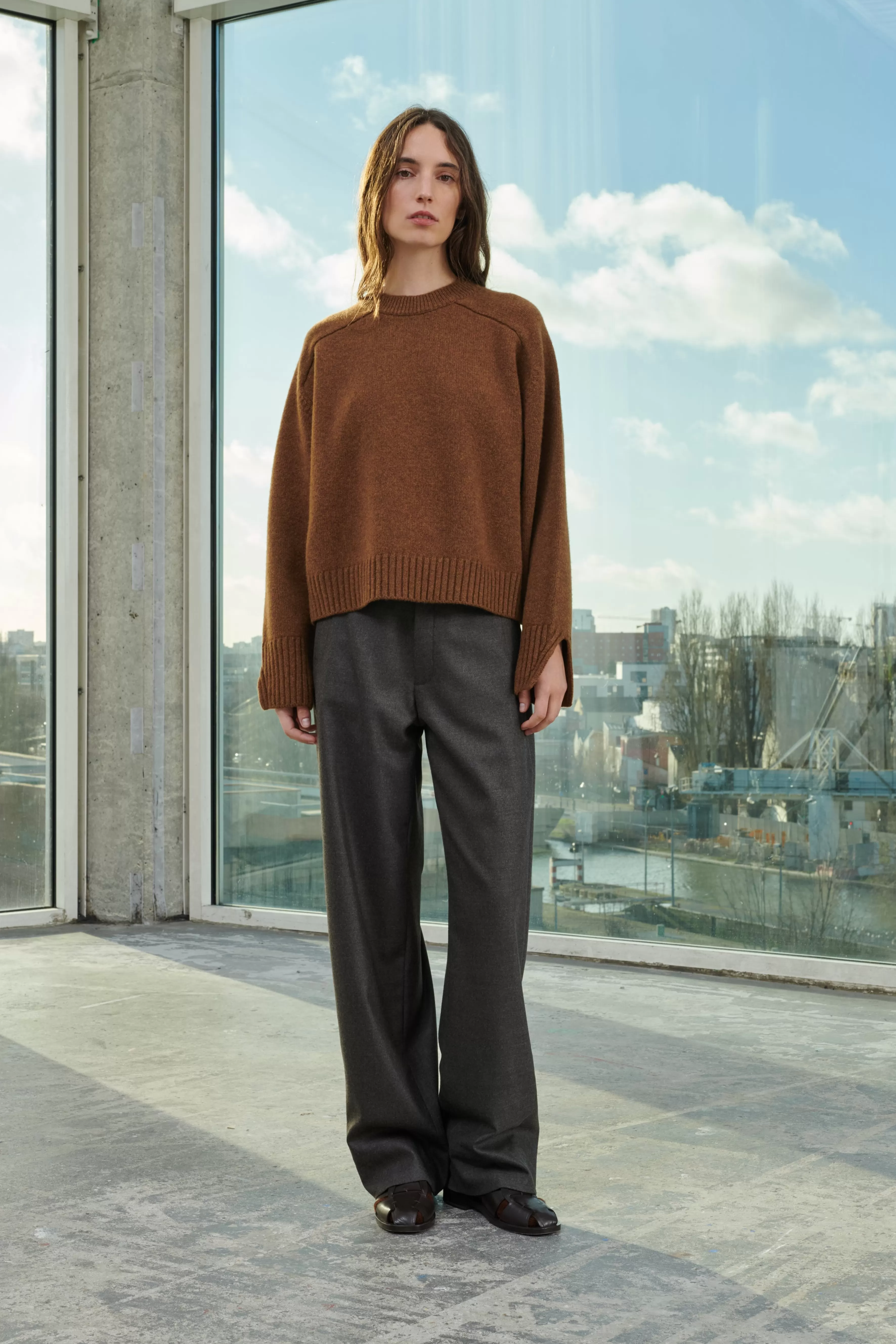 New Soeur PANTALON WALLY Marron Chiné